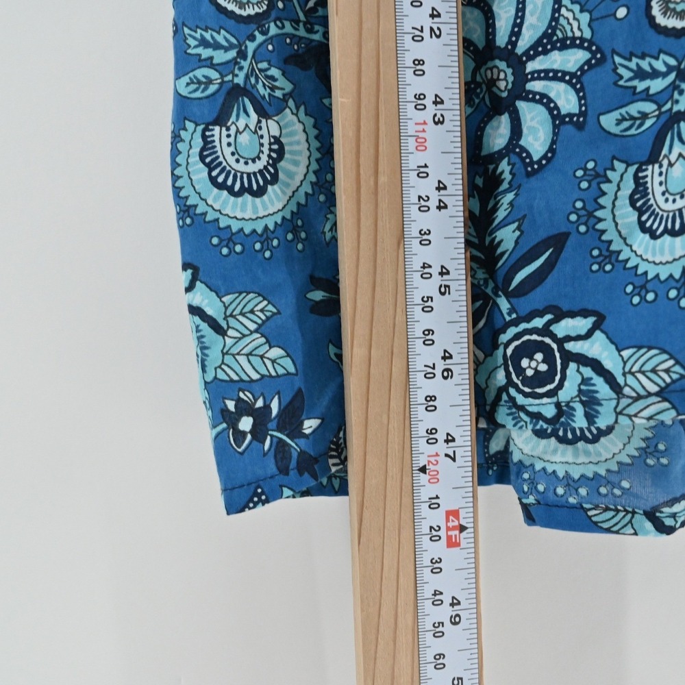 Millie Resort Travel Floral Dress Size L Blue Paisley Bohemian Cotton India Boho - Picture 5 of 13